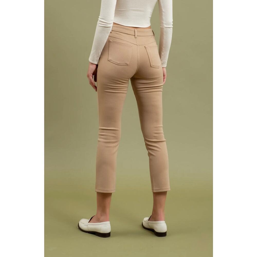 TW1525 HIGH WAIST STRAIGHT LEG CROPPED PANTS - Picture 3 of 5